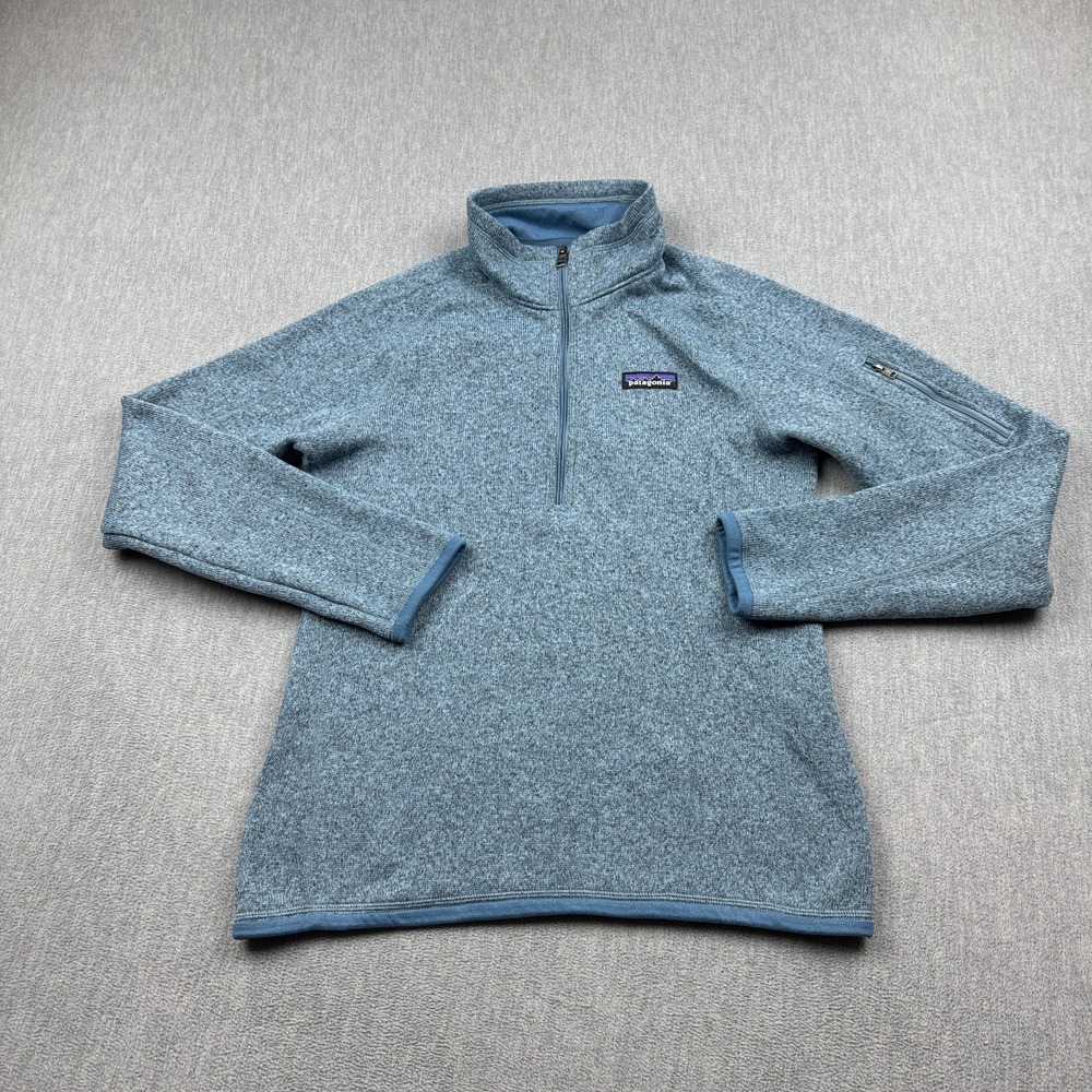 Patagonia Pullover Women Small Blue Better Sweater 1/4 Zip Fleece Outdoor 25618